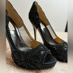 Badgley Mischa black Whitney open toe platform pump size 7.5